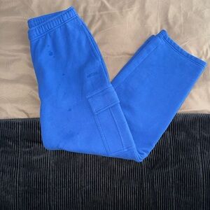 ARITZIA JAZZ BLUE CARGO: detergent stains on left leg worn 2x